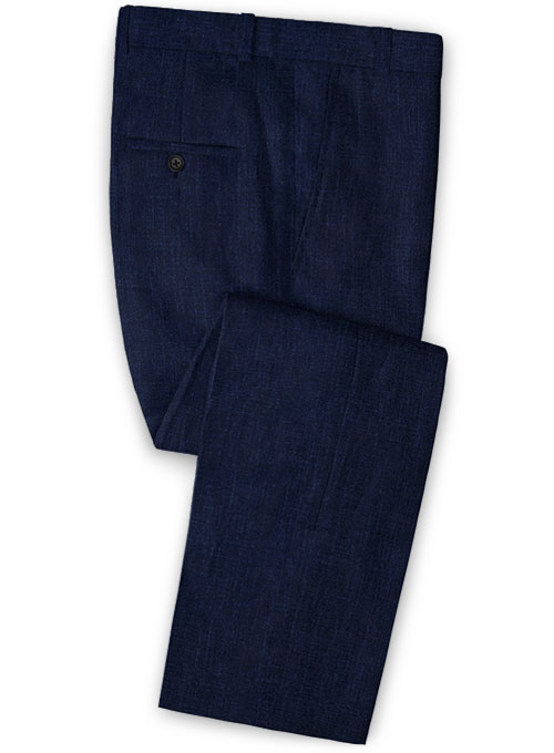 blue linen pants