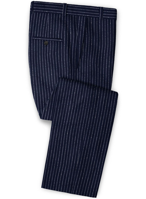 dark blue striped pants