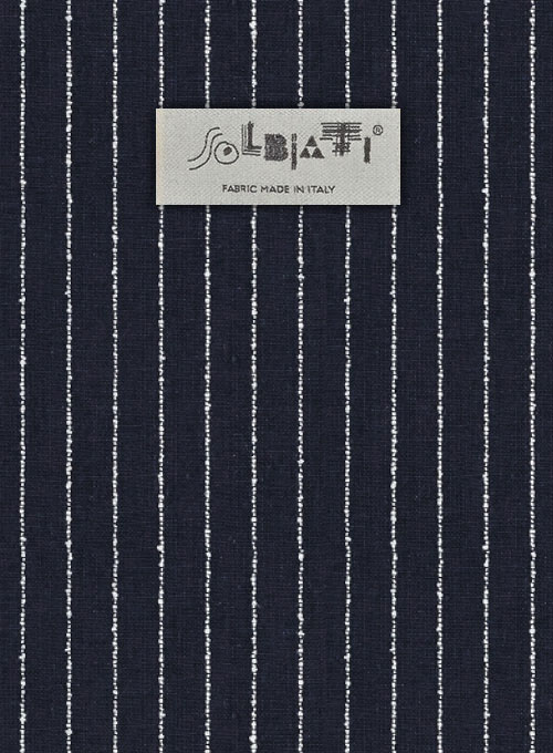 Solbiati Dark Blue Stripes Linen Pants