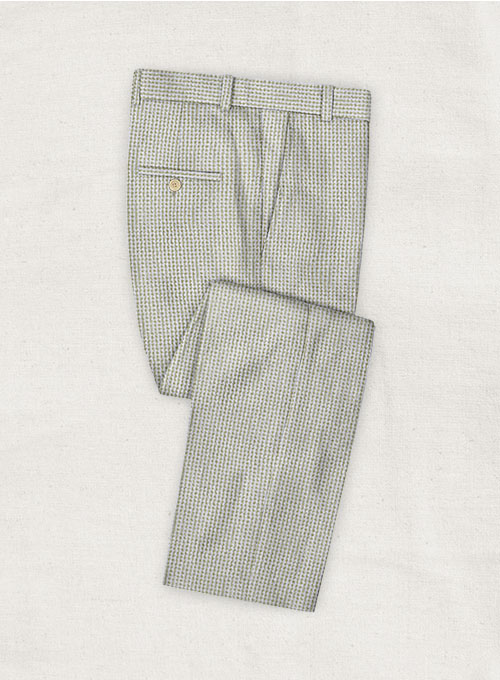 Solbiati Gingham Beige Seersucker Pants