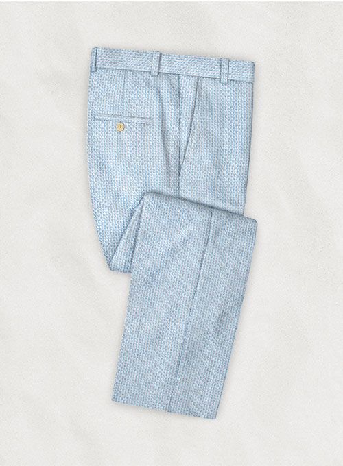 Solbiati Gingham Light Blue Seersucker Pants