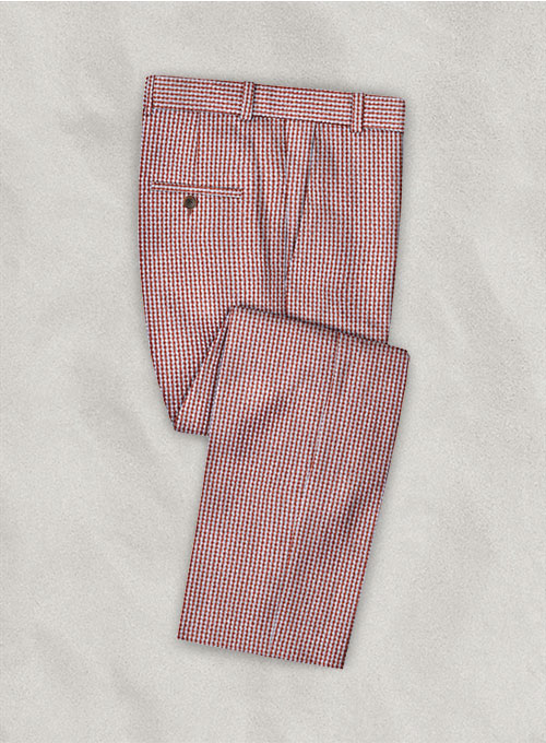 Solbiati Gingham Red Seersucker Pants