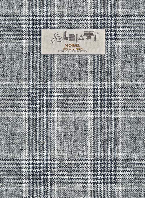 Solbiati Gray Checks Linen Pants