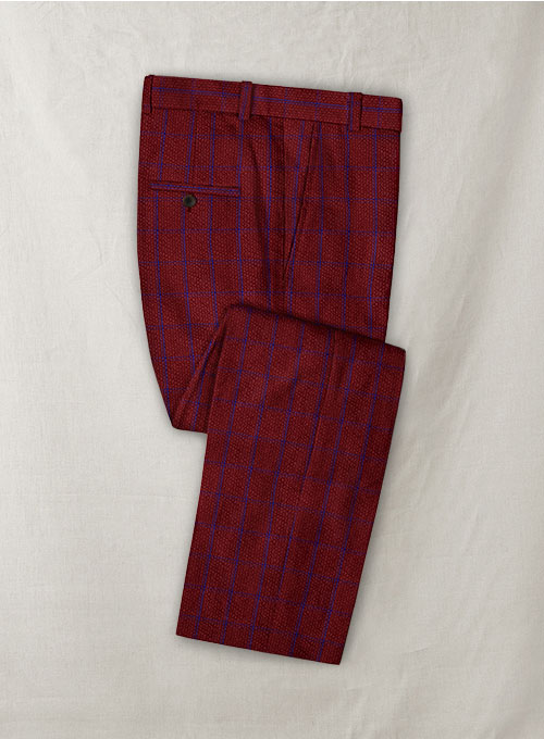 Solbiati Wine Checks Seersucker Pants