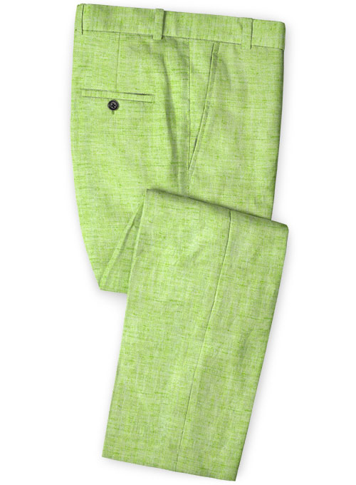 green linen pants