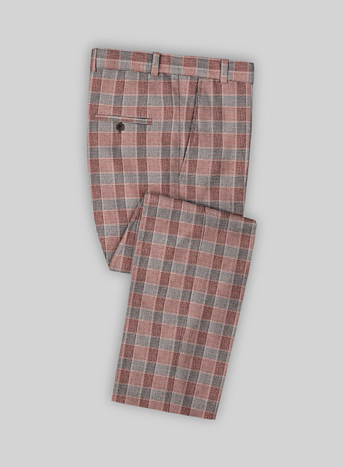 Solbiati Wine Checks Linen Pants