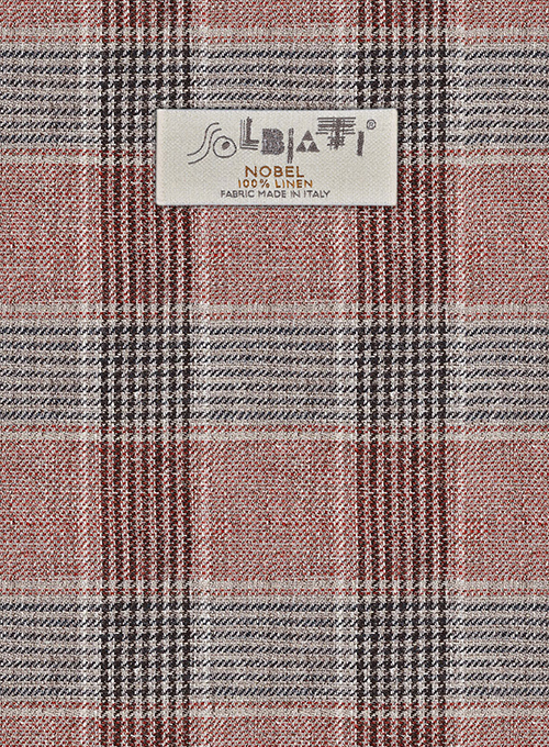 Solbiati Wine Checks Linen Pants