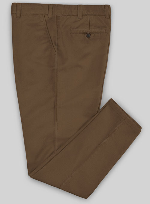 Brown Stretch Chino Pants