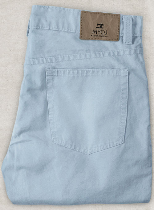 Stretch Summer Weight Steel Blue Chino Jeans