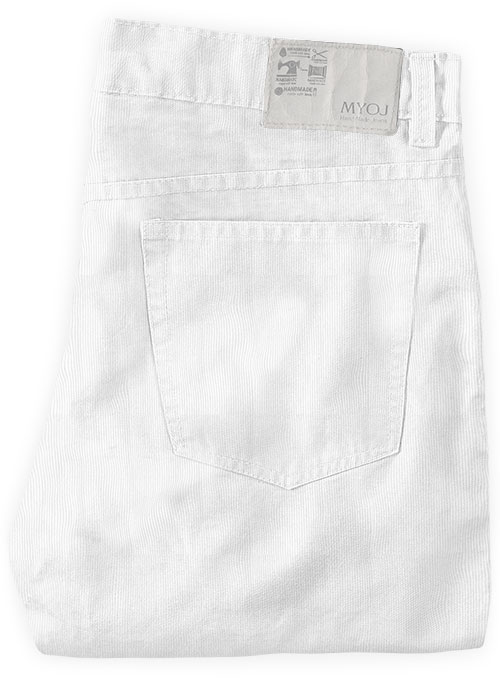 Stretch White Corduroy Jeans - 21 Wales