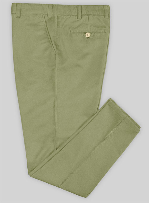 Stretch Summer Army Green Chino Pants