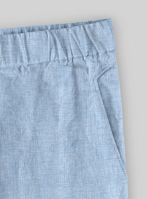 Easy Pants Tropical Blue Pure Linen