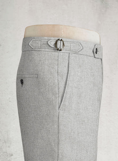 light gray trousers