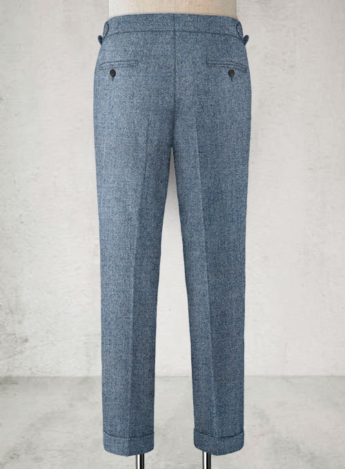 Vintage Rope Weave Spring Blue Highland Tweed Trousers