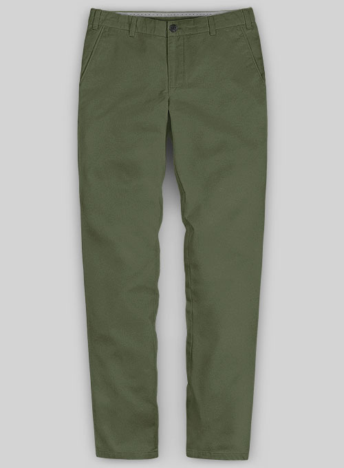 Stretch Summer Olive Green Chino Pants