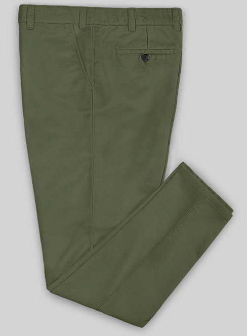 Stretch Summer Olive Green Chino Pants