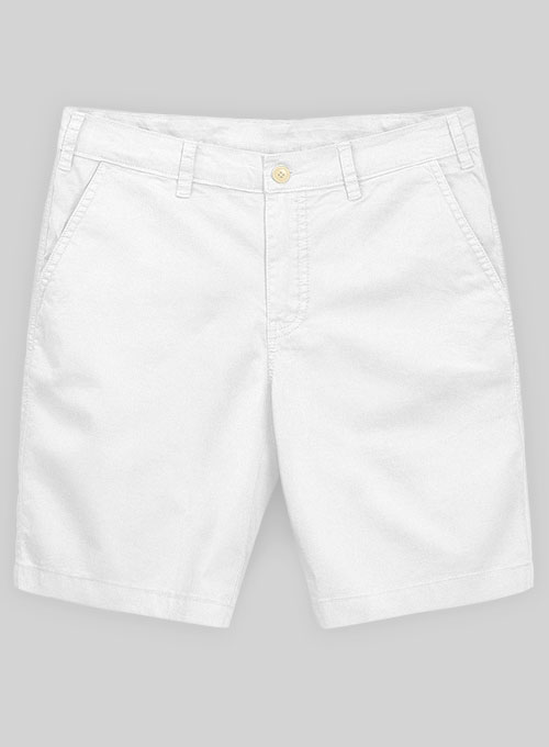 White Stretch Chino Shorts