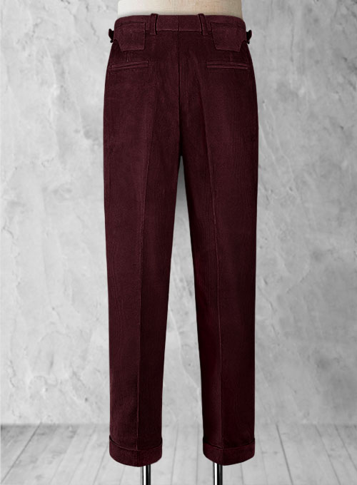 Wine Colonel Corduroy Trousers