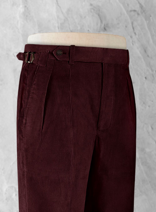 Wine Colonel Corduroy Trousers