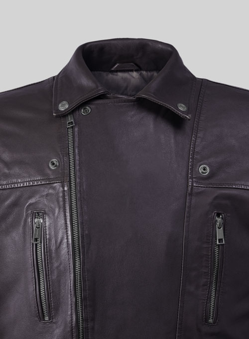 Dauntless Purple Biker Leather Jacket