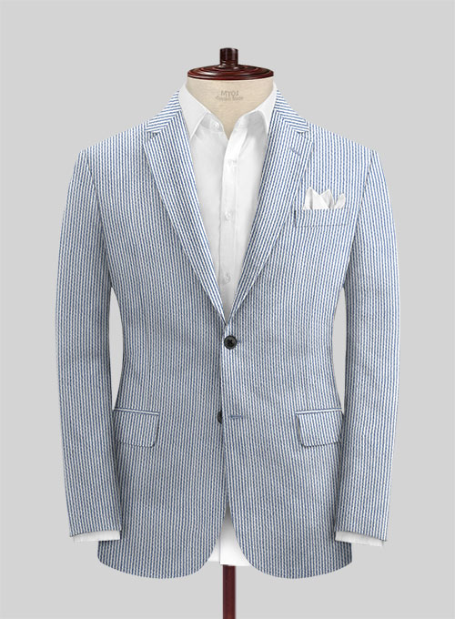 Solbiati Light Blue Seersucker Jacket