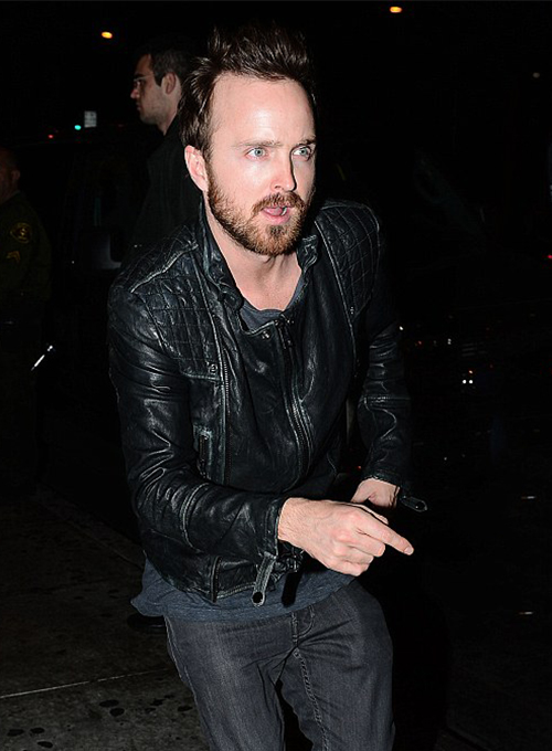 Aaron Paul Arcade Fire Concert Leather Jacket