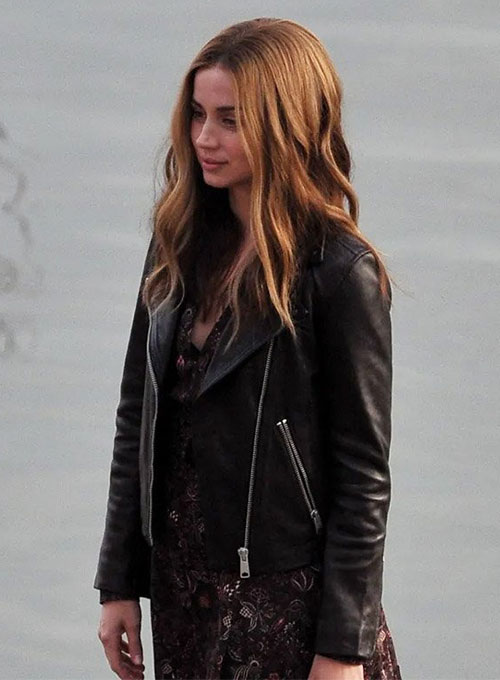 Ana De Armas Ghosted Leather Jacket