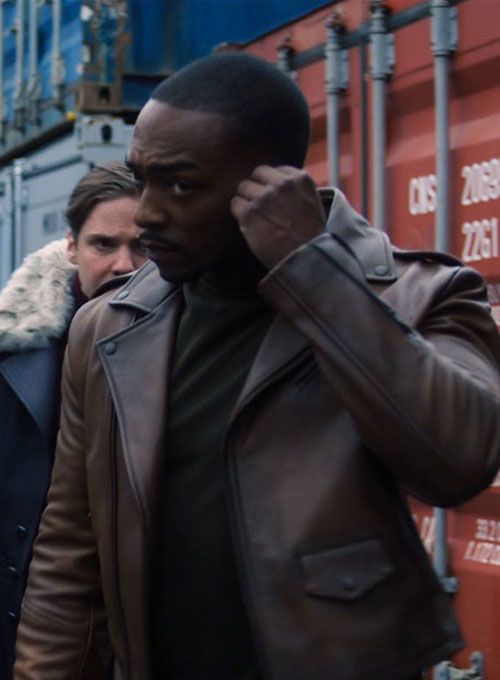 Anthony Mackie Falcon and The Winter Solider Leather Jacket