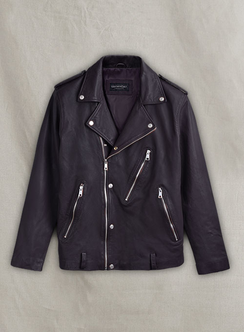 Beast Purple Biker Leather Jacket