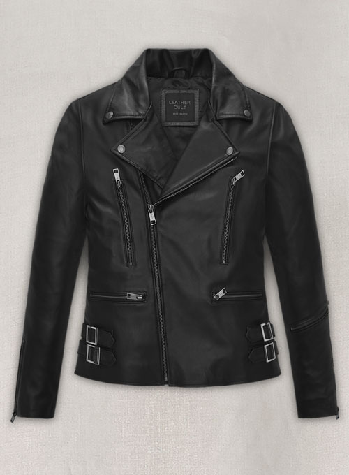 Bruna Marquezine Blue Beetle Leather Jacket