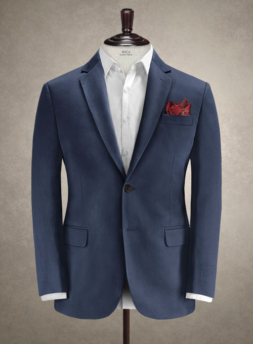 Caccioppoli Cotton Gabardine Marine Blue Jacket