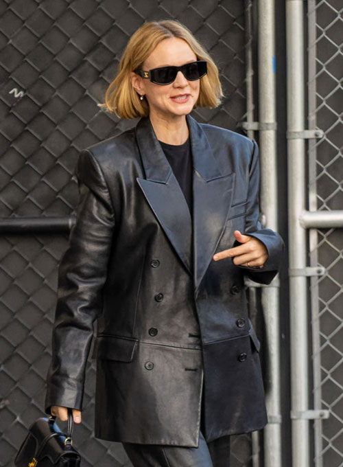 Carey Mulligan Leather Trench Coat