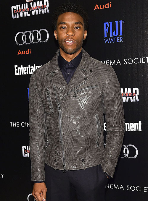 Chadwick Boseman Leather Jacket #1