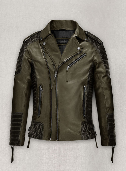 Charles Burnt Olive Leather Jacket