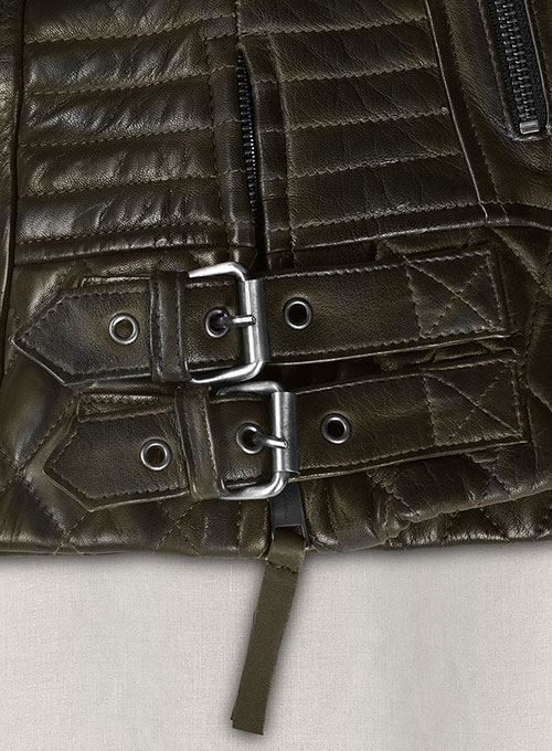 Charles Burnt Olive Leather Jacket