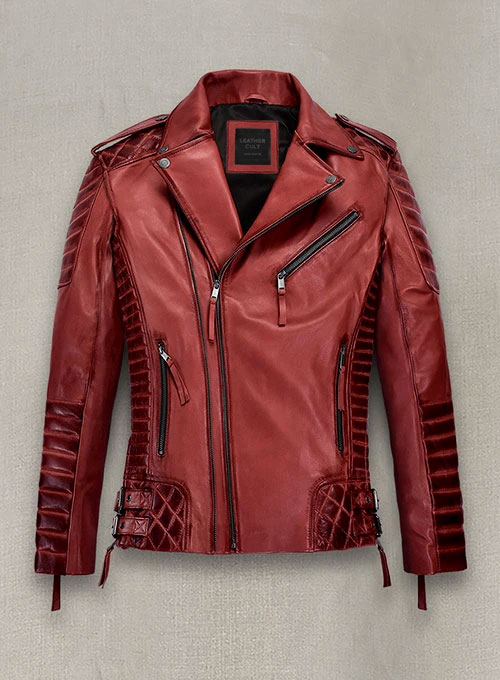 Charles Burnt Red Leather Jacket