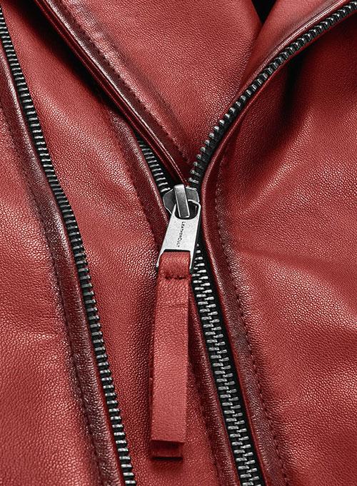 Charles Burnt Red Leather Jacket