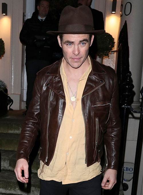 Chris Pine Leather Jacket #1