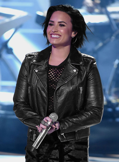 Demi Lovato Leather Jacket #3