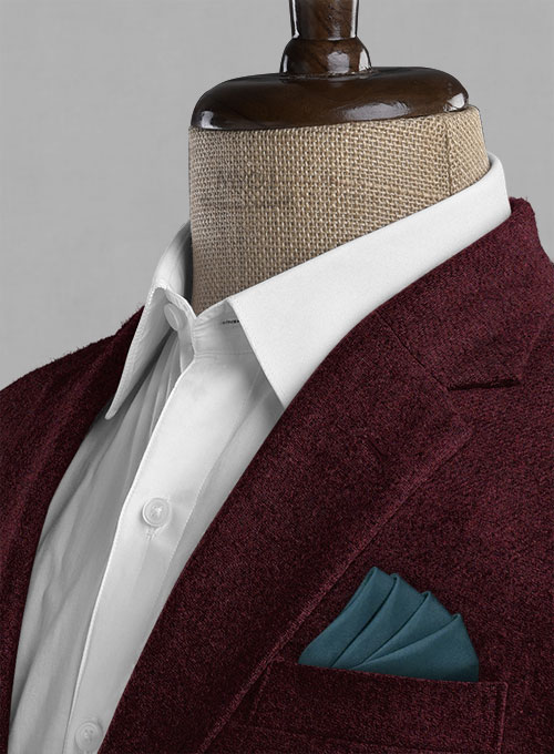 Dark Wine Heavy Tweed Jacket