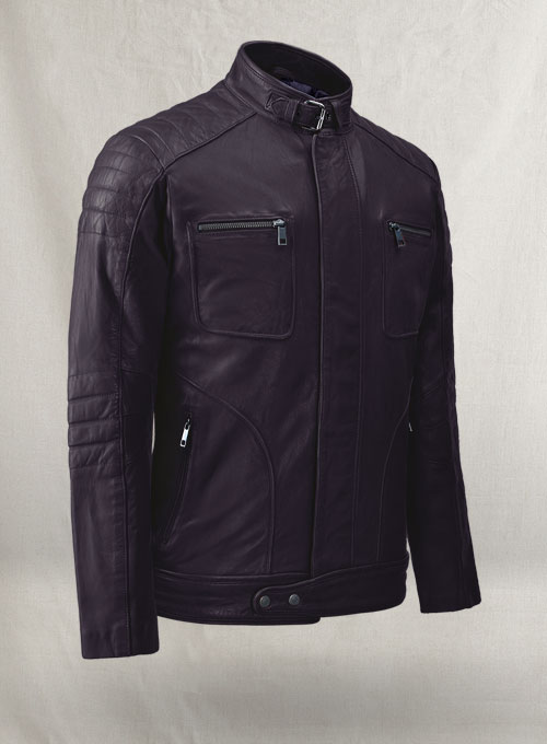 Firefly Moto Purple Biker Leather Jacket