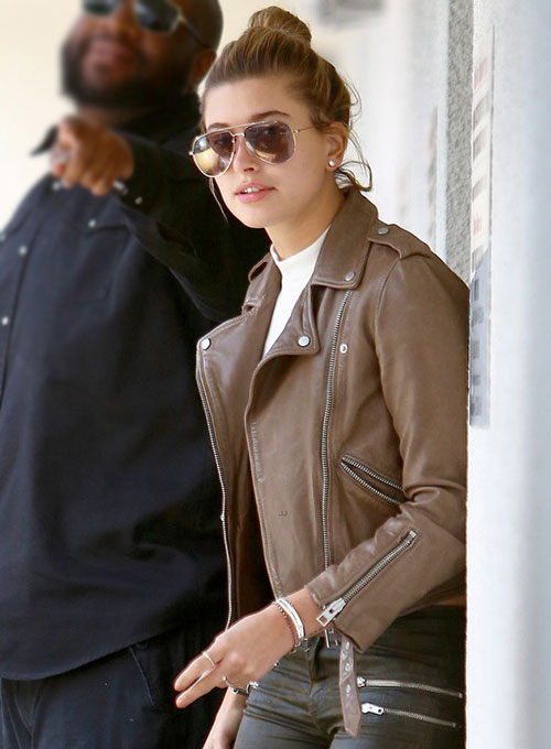 Hailey Baldwin Bieber Leather Jacket #2