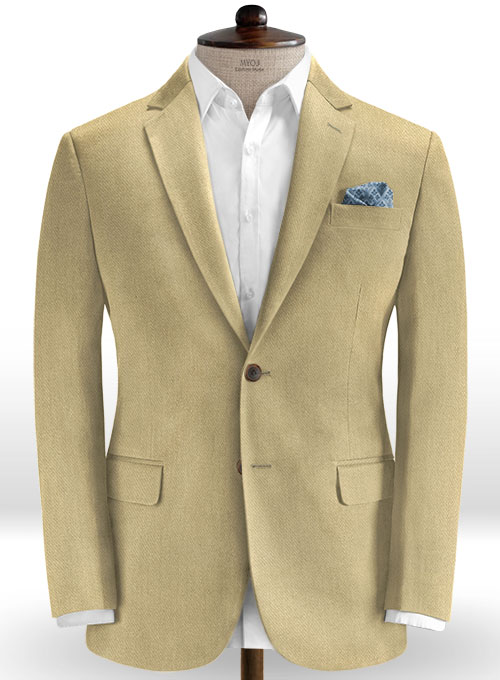 Heavy Knit Light Khaki Stretch Chino Jacket : Made To Measure Custom ...