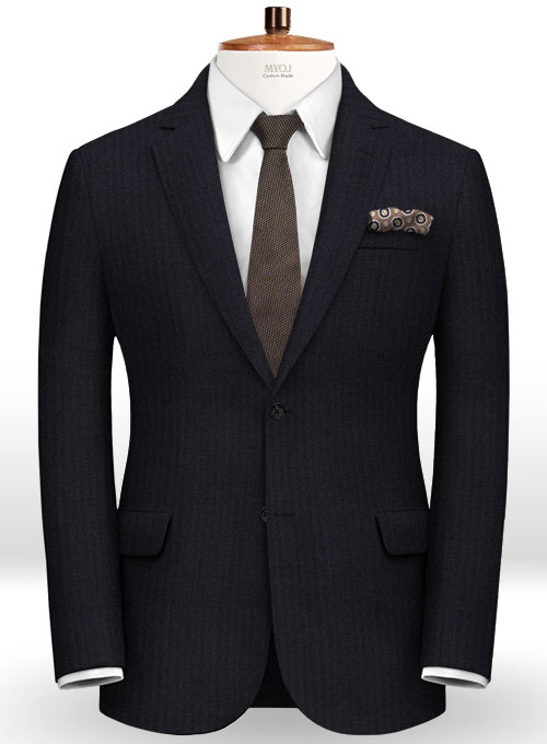 Herringbone Wool Blue Jacket