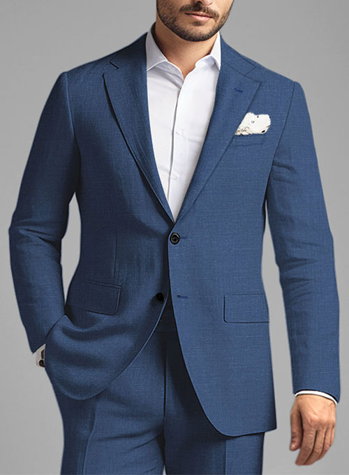 Azure Blue Linen Jacket