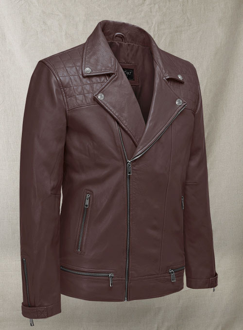 Ironwood Burgundy Biker Leather Jacket