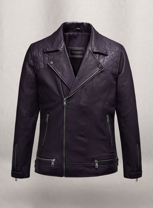 Ironwood Purple Biker Leather Jacket