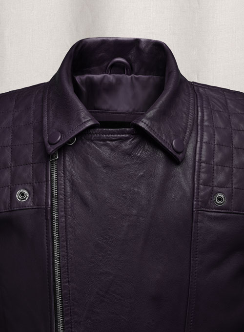 Ironwood Purple Biker Leather Jacket