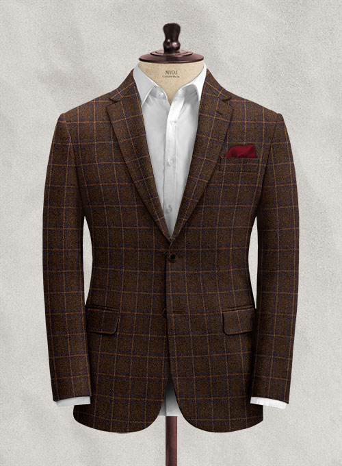 Italian Fulvia Brown Checks Tweed Jacket