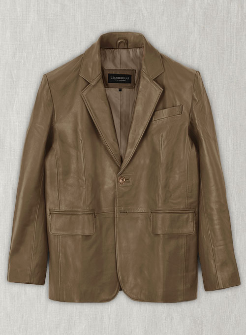 Italico Beige Leather Blazer - 46 Regular